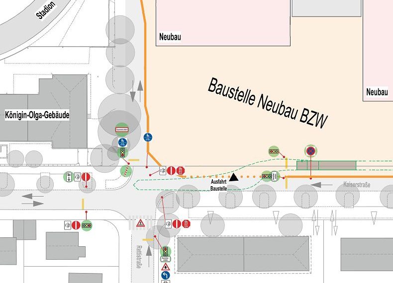Neubau: Verkehrsregelung im Herbst