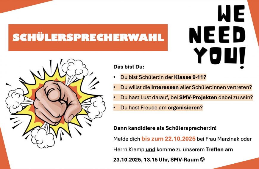 Schülersprecherwahl – Kandidaten gesucht!