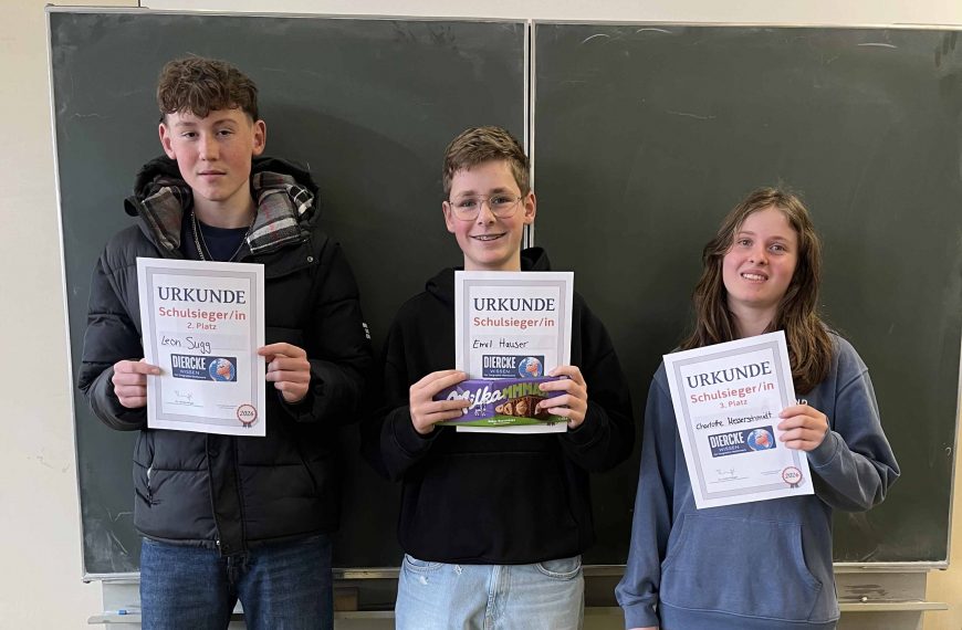 Gewinner des diesjährigen Diercke Wissen Geographie-Wettbewerbs in Klasse 9