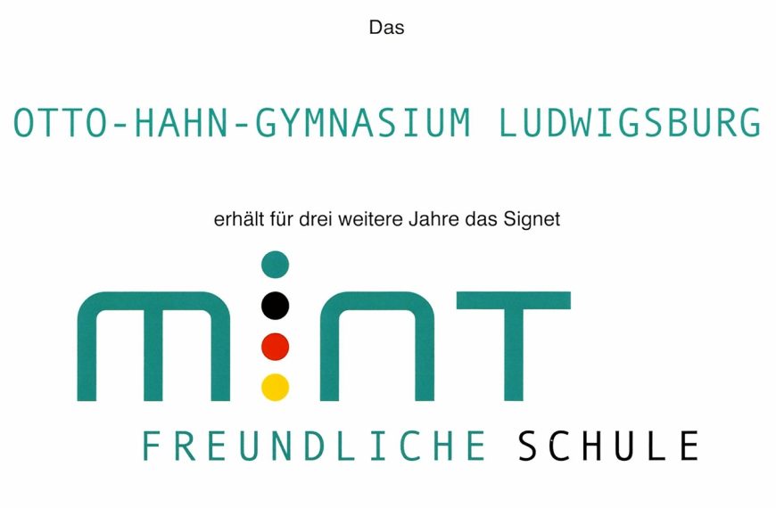 Das OHG erhält zum 4. Mal die Auszeichnung als MINT-freundliche Schule
